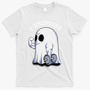 Funny Halloween Workout Ghost Exorcise Fitness Shirt T-Shirt - White