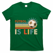Fútbol Is Life Vintage Soccer Graphic for Fans T-Shirt - Irish Green