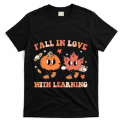 Fall In Love With Learning Autumn Cute T-Shirt - Black