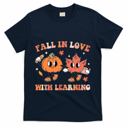 Fall In Love With Learning Autumn Cute T-Shirt - Navy