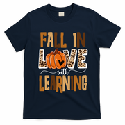 Fall In Love With Learning Teacher Gift T-Shirt - Navy Blue