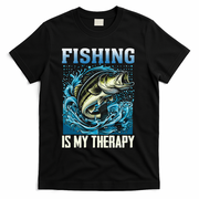 Fishing Is My Therapy T-Shirt - Black