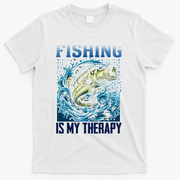 Fishing Is My Therapy T-Shirt - White