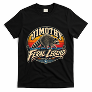 Funny Jimothy Raccoon Seattle Feral Legend T-Shirt - Black