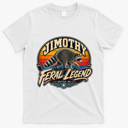 Funny Jimothy Raccoon Seattle Feral Legend T-Shirt - White