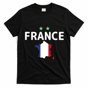 France Jersey Soccer Fan Map Flag T-Shirt - Black