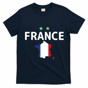 France Jersey Soccer Fan Map Flag T-Shirt - Navy Blue