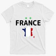 France Jersey Soccer Fan Map Flag T-Shirt - White