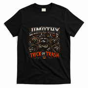 Funny Jimothy Trick Or Trash Raccoon Halloween T-Shirt - Black