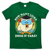 Funny Owl How Many Licks Does It Take Retro Vintage T-Shirt - Irish Green
