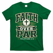 Faith Over Par Golf Inspired Funny Christian Golfers T-Shirt - Irish Green