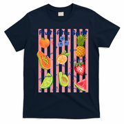 Fruit Of The Spirit Christian Faith Striped T-Shirt - Navy Blue