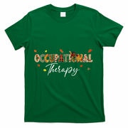 Funny Occupational Therapy Pumpkin Autumn Tree Fall Leaves T-Shirt - Green