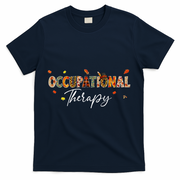 Funny Occupational Therapy Pumpkin Autumn Tree Fall Leaves T-Shirt - Navy