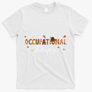 Funny Occupational Therapy Pumpkin Autumn Tree Fall Leaves T-Shirt - White