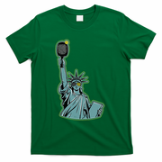 Funny Pickleball Statue Of Liberty  T-Shirt - Green