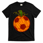 Funny Pumpkin Soccer Ball Halloween T-Shirt - Black