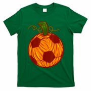 Funny Pumpkin Soccer Ball Halloween T-Shirt - Irish Green