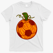 Funny Pumpkin Soccer Ball Halloween T-Shirt - White
