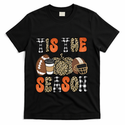 Fall Pattern Tis The Season All Fall Vibes T-Shirt - Black