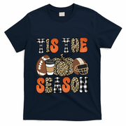 Fall Pattern Tis The Season All Fall Vibes T-Shirt - Navy