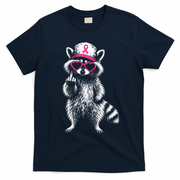 Funny Racoon F Breast Cancer Middle Finger T-Shirt - Navy Blue