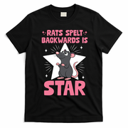 Funny Rat Humor Gift Rats Spelt Backwards Is Star T-Shirt - Black
