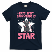 Funny Rat Humor Gift Rats Spelt Backwards Is Star T-Shirt - Navy Blue