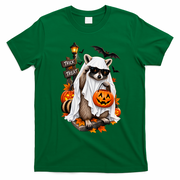 Funny Raccoon Trick or Treat Halloween Costume T-Shirt - Irish Green