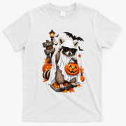 Funny Raccoon Trick or Treat Halloween Costume T-Shirt - White