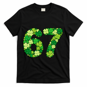 Funny Shamrock 67 St Patrick's Day 6-7 Meme T-Shirt - Black