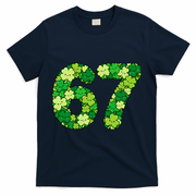 Funny Shamrock 67 St Patrick's Day 6-7 Meme T-Shirt - Navy