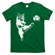 Funny Soccer Cat T-Shirt - Irish Green