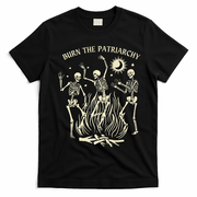 Feminist Skeleton Fun Burn Patriarchy Halloween Rights T-Shirt - Black