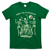 Feminist Skeleton Fun Burn Patriarchy Halloween Rights T-Shirt - Irish Green