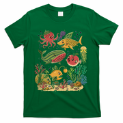 Fish Swiming Fruit T-Shirt - Green