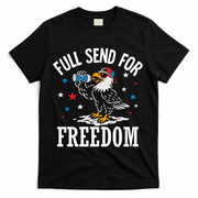 Full Send For Freedom Patriotic Eagle T-Shirt - Black