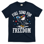 Full Send For Freedom Patriotic Eagle T-Shirt - Navy