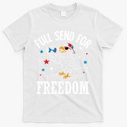 Full Send For Freedom Patriotic Eagle T-Shirt - White