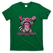 Feral & Supportive Pink Raccoon with Donut T-Shirt - Irish Green