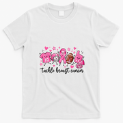 Football Tackle Breast Cancer T-Shirt - White