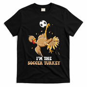 Funny Thanksgiving Turkey Soccer T-Shirt - Black
