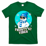 Frosty Vibes 67 Snowman Six Seven Meme Funny T-Shirt - Irish Green