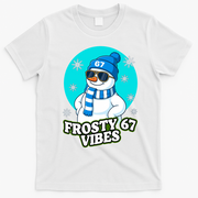 Frosty Vibes 67 Snowman Six Seven Meme Funny T-Shirt - White