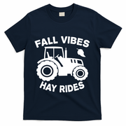 Fall Vibes Hay Rides Season T-Shirt - Navy