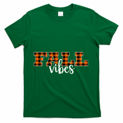Fall Vibes Plaid October T-Shirt - Green