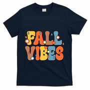 Fall Vibes Retro Groovy Cute T-Shirt - Navy