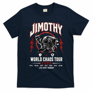 Funny Vintage Rock Tour Jimothy World Chaos Tour 2026 T-Shirt - Navy Blue