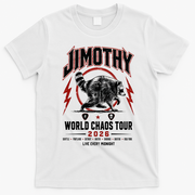 Funny Vintage Rock Tour Jimothy World Chaos Tour 2026 T-Shirt - White