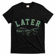 Funny Vintage Varsity Later Alligator T-Shirt - Black